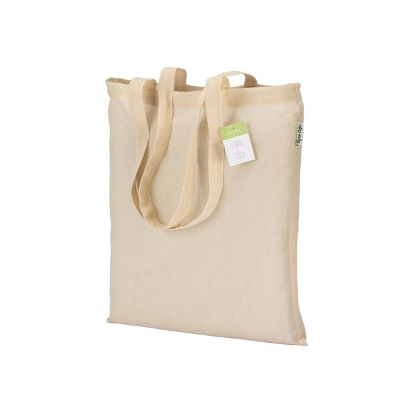 Shopper in cotone biologico da 90 g/m2, manici lunghi (qualità inferiore allo standard)