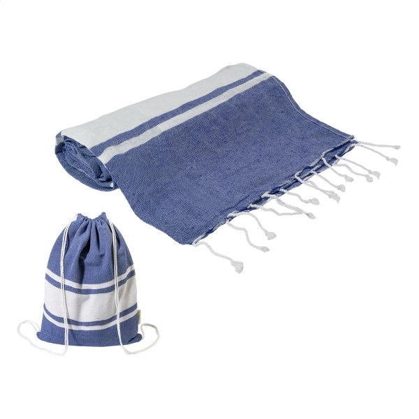 Immagine Tortuga telo mare in cotone riciclato e sacchetto con chiusura a coulisse