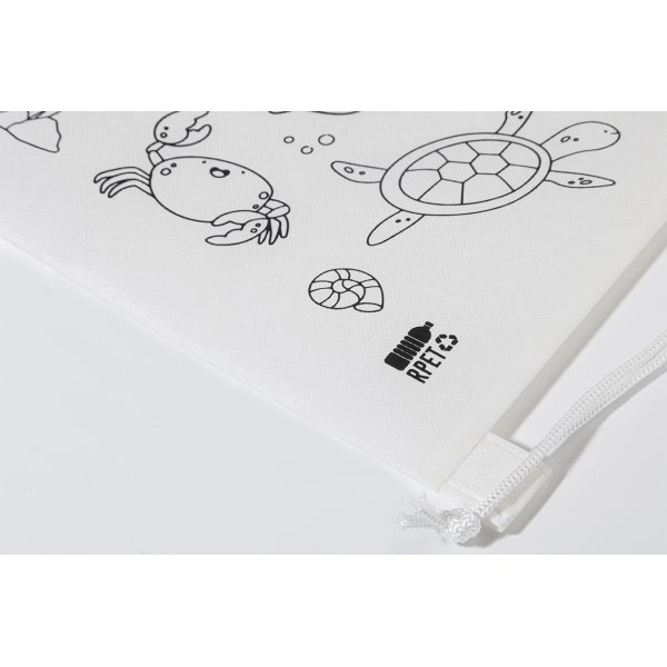 Immagine Zocolo Borsa con cordoncino da colorare RPET, animali