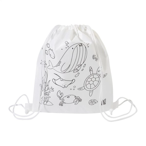 Immagine Zocolo Borsa con cordoncino da colorare RPET, animali