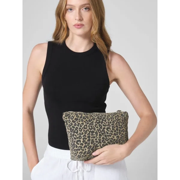 Leopard Print Canvas Accessory Bag