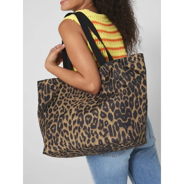 Leopard Print Carryall Tote Bag