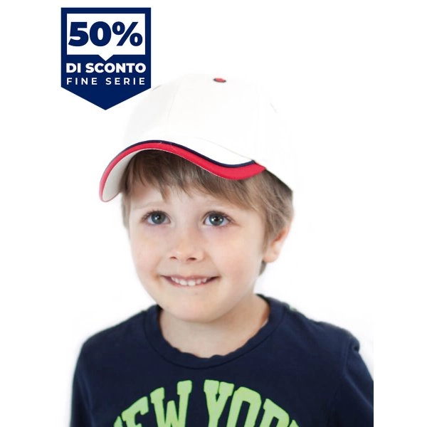 CAPPELLO BAMBINO VISIERA CURVA 6 PANNELLI