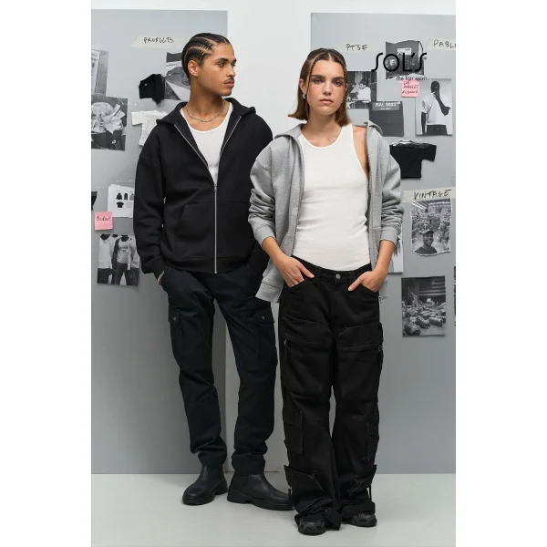 Immagine SOL'S JELO FELPA UNISEX FULL ZIP CON CAPPUCCIO | 80% cot - 20% pol | personalizzata con stampa o ricamo