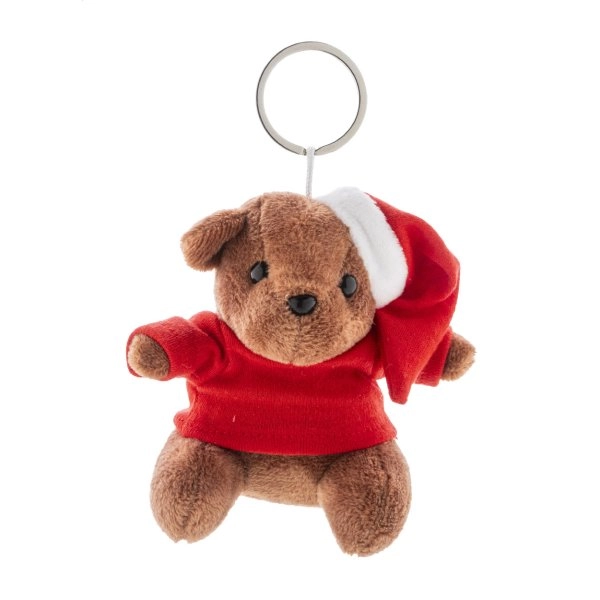 Julnalle portachiavi natalizio con orsetto in peluche