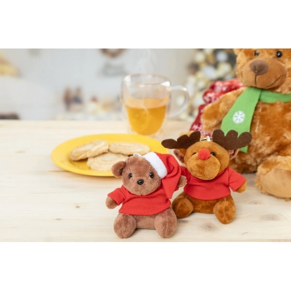 Immagine Julnalle portachiavi natalizio con orsetto in peluche
