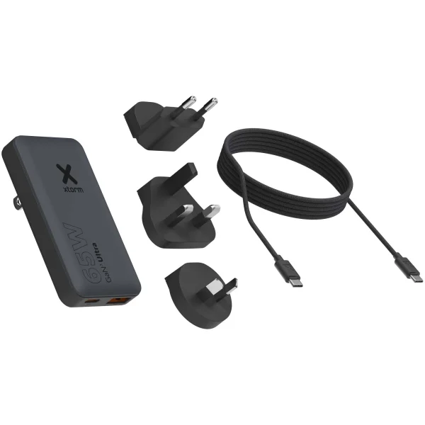 Immagine Set caricabatterie rapido da viaggio da 65 W con cavo e custodia Xtorm