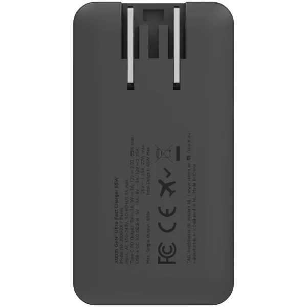 Immagine Set caricabatterie rapido da viaggio da 65 W con cavo e custodia Xtorm