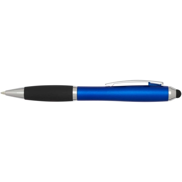 Immagine Penna a sfera con pennino plastica riciclata RCS con fusto colorato e impugnatura di colore nero (inchiostro blu) Nash