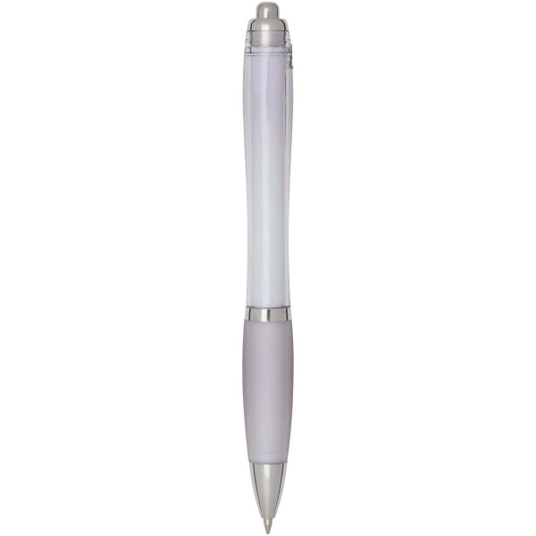 Immagine Penna a sfera in plastica riciclata certificata RCS con fusto e impugnatura colorati (inchiostro blu) Nash