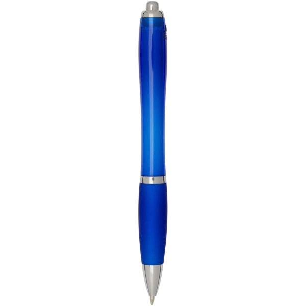 Immagine Penna a sfera in plastica riciclata certificata RCS con fusto e impugnatura colorati (inchiostro blu) Nash