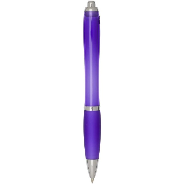 Immagine Penna a sfera in plastica riciclata certificata RCS con fusto e impugnatura colorati (inchiostro blu) Nash