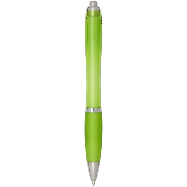 Immagine Penna a sfera in plastica riciclata certificata RCS con fusto e impugnatura colorati (inchiostro blu) Nash