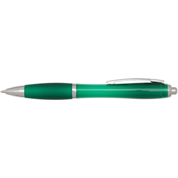 Immagine Penna a sfera in plastica riciclata certificata RCS con fusto e impugnatura colorati (inchiostro blu) Nash