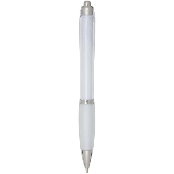 Immagine Penna a sfera in plastica riciclata certificata RCS con fusto e impugnatura colorati (inchiostro blu) Nash