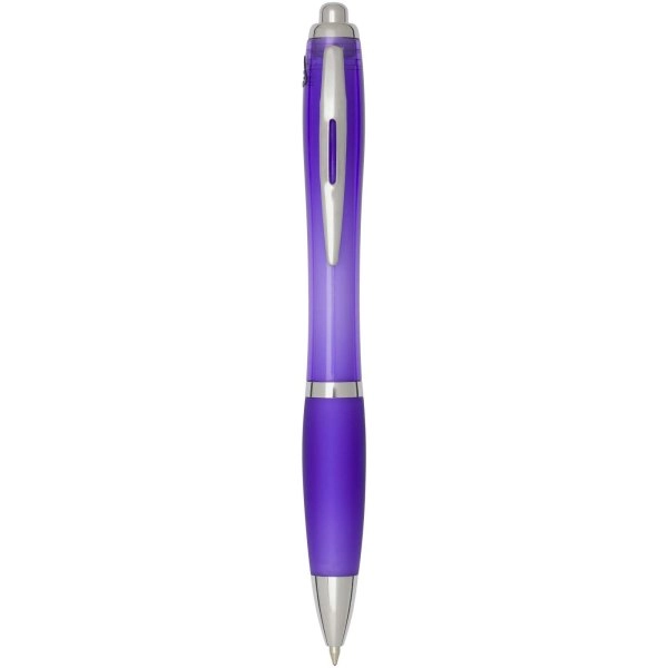 Immagine Penna a sfera in plastica riciclata certificata RCS con fusto e impugnatura colorati (inchiostro blu) Nash