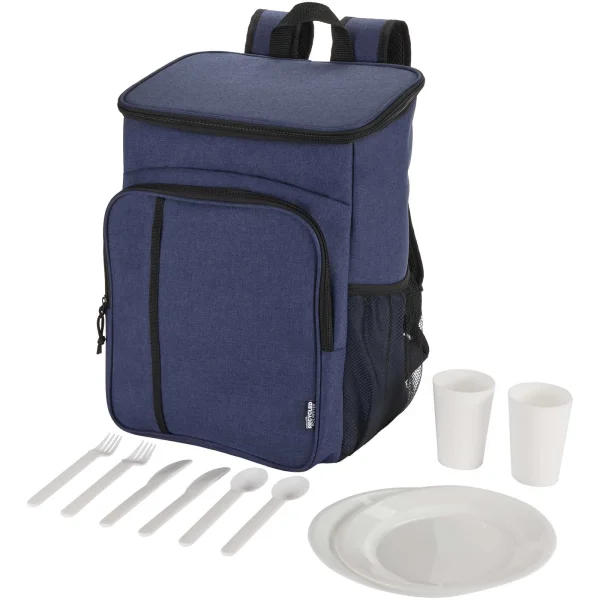 Immagine Zaino termico per picnic in materiale riciclato certificato GRS con set di posate Tundra - 20L