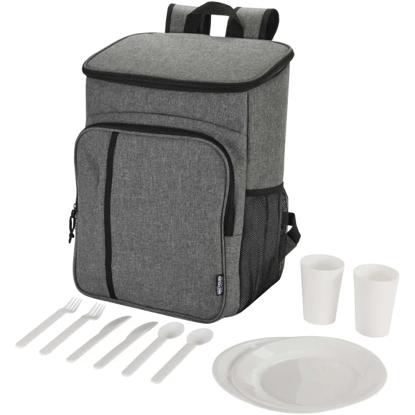 Immagine Zaino termico per picnic in materiale riciclato certificato GRS con set di posate Tundra - 20L