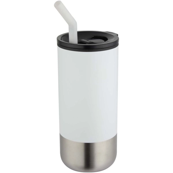 Bicchiere termico in materiale certificato RCS con cannuccia Grayson da 480 ml