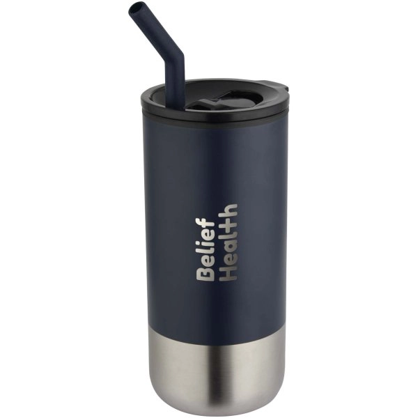 Immagine Bicchiere termico in materiale certificato RCS con cannuccia Grayson da 480 ml