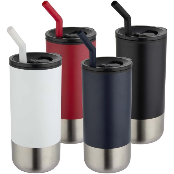 Immagine Bicchiere termico in materiale certificato RCS con cannuccia Grayson da 480 ml