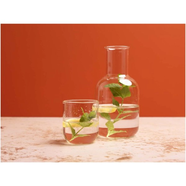 Immagine Set di caraffa e bicchieri in vetro con finitura opaca Amelie