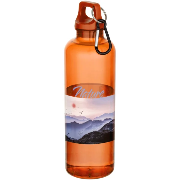 Immagine Borraccia in plastica riciclata certificata RCS da 750 ml con moschettone Oregon