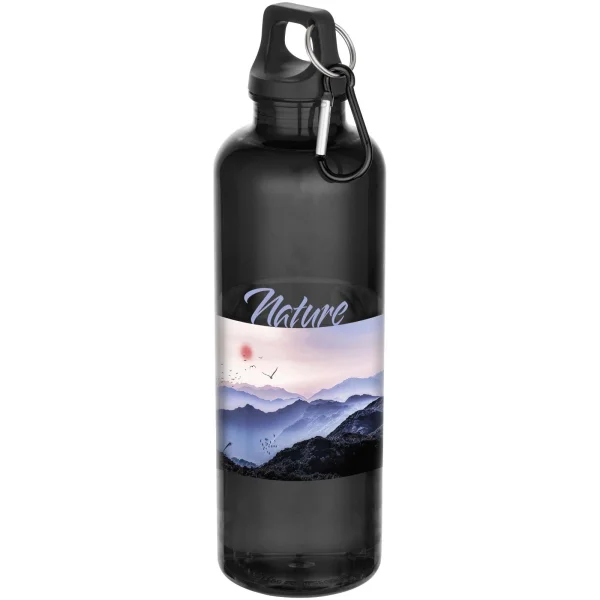 Immagine Borraccia in plastica riciclata certificata RCS da 750 ml con moschettone Oregon