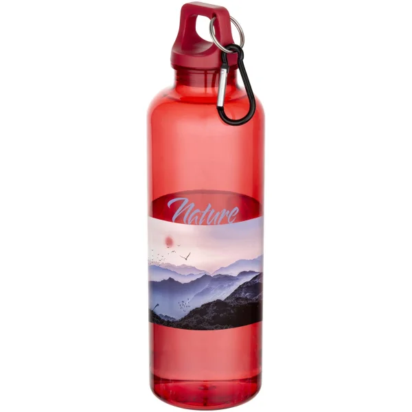 Immagine Borraccia in plastica riciclata certificata RCS da 750 ml con moschettone Oregon