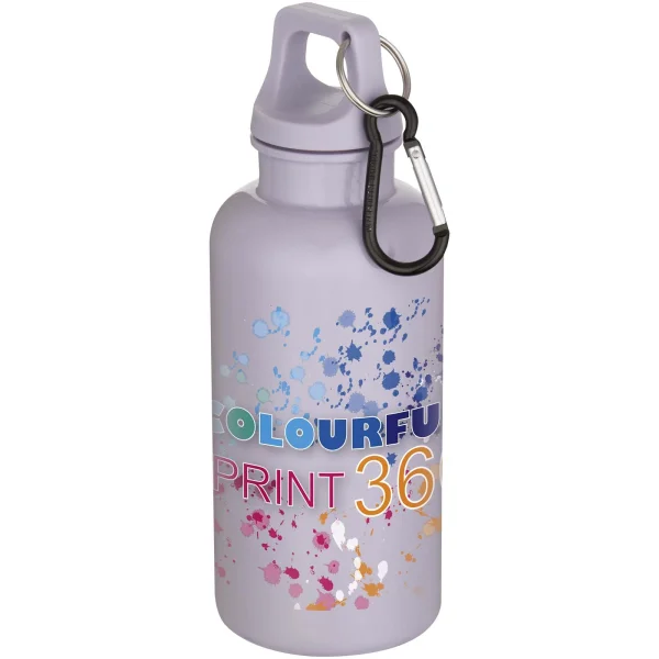 Immagine Borraccia in plastica riciclata RCS in tinta unita da 400 ml con moschettone Oregon 