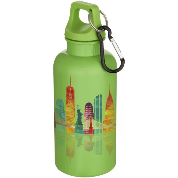 Immagine Borraccia in plastica riciclata RCS in tinta unita da 400 ml con moschettone Oregon 