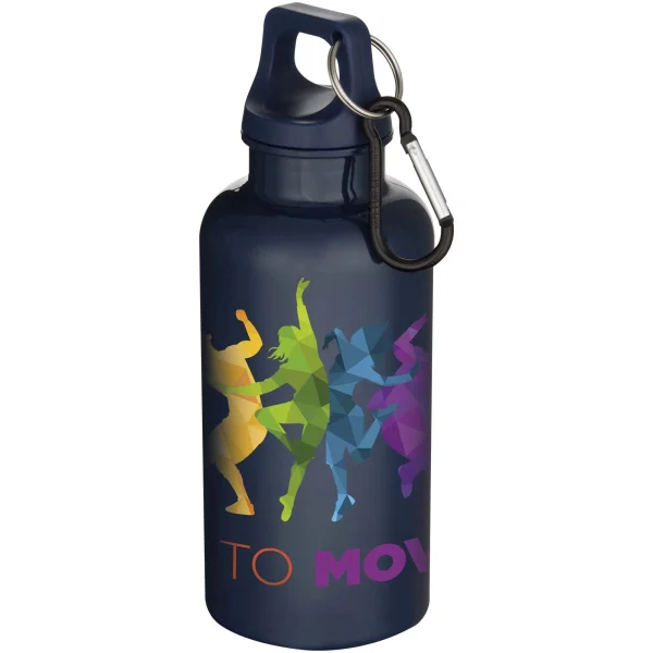 Immagine Borraccia in plastica riciclata RCS in tinta unita da 400 ml con moschettone Oregon 