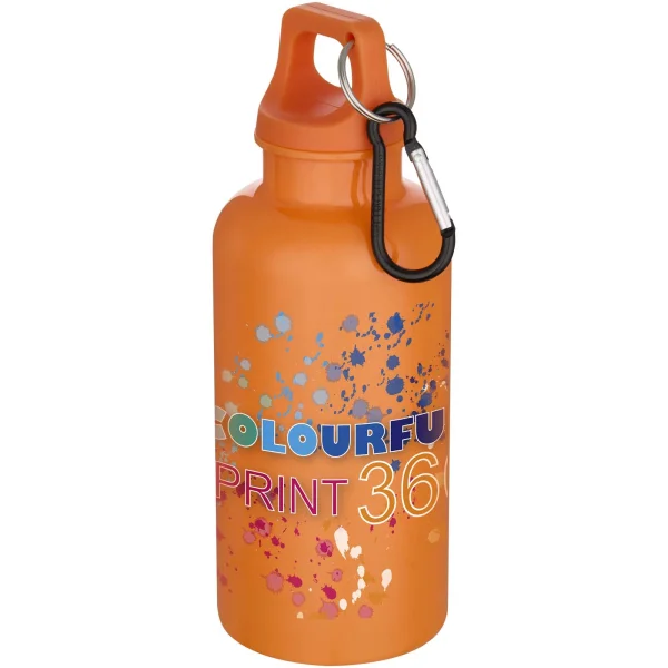 Immagine Borraccia in plastica riciclata RCS in tinta unita da 400 ml con moschettone Oregon 