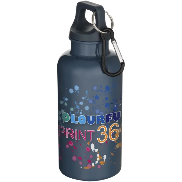 Immagine Borraccia in plastica riciclata RCS in tinta unita da 400 ml con moschettone Oregon 