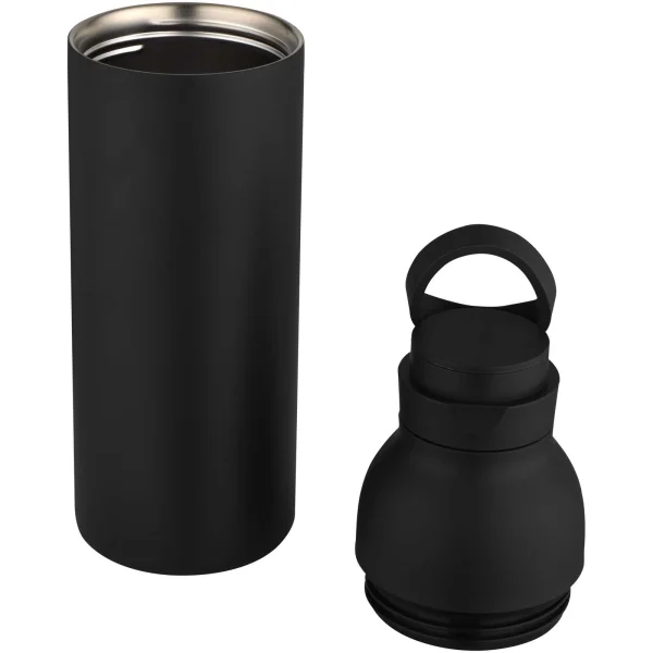 Immagine Borraccia in acciaio inossidabile riciclato certificato RCS a doppia parete da 650 ml con set di coperchi da 3 pezzi Illumina