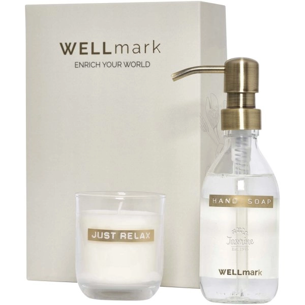 Immagine Set di dispenser di sapone per le mani da 250 ml e candela profumata da 150 g Wellmark Discovery