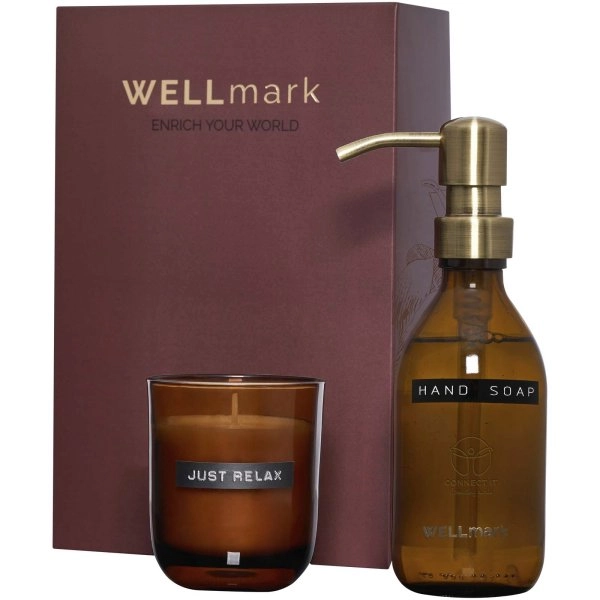 Immagine Set di dispenser di sapone per le mani da 250 ml e candela profumata da 150 g Wellmark Discovery