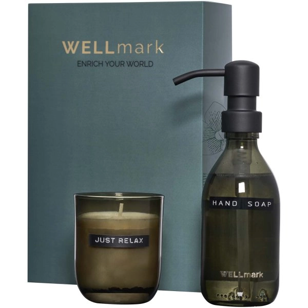 Immagine Set di dispenser di sapone per le mani da 250 ml e candela profumata da 150 g Wellmark Discovery