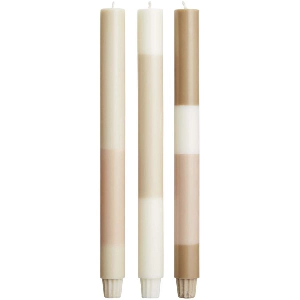 Immagine Set di 3 candele con effetto roccia calcarea stratificata Originalhome