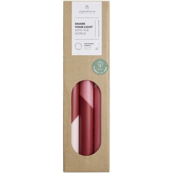 Immagine Set di 3 candele con design a colori diagonali Originalhome Eden
