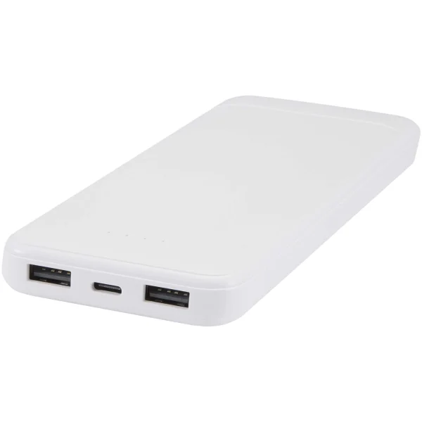 Immagine Power bank da 10.000 mAh e 10 W in plastica riciclata con 2 cavi integrati Adhil