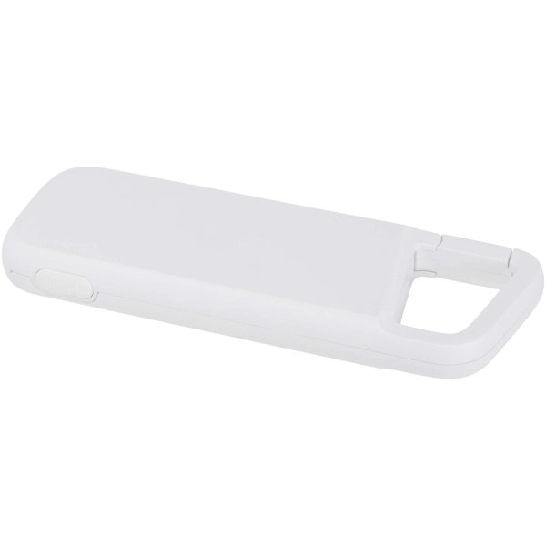 Immagine Power bank impermeabile in plastica riciclata da 5.000 mAh e 12 W con moschettone Alkes