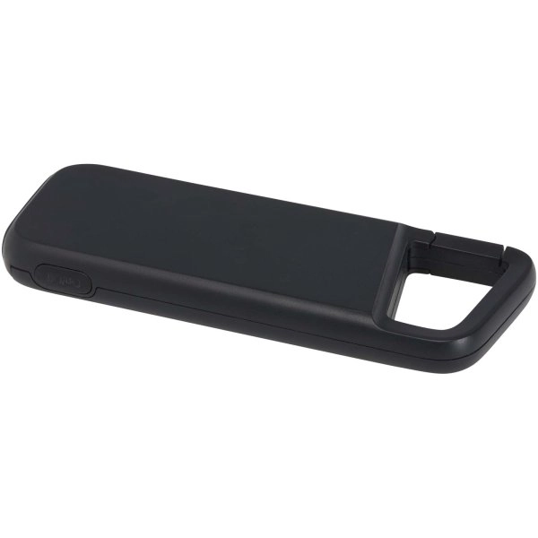 Immagine Power bank impermeabile in plastica riciclata da 5.000 mAh e 12 W con moschettone Alkes