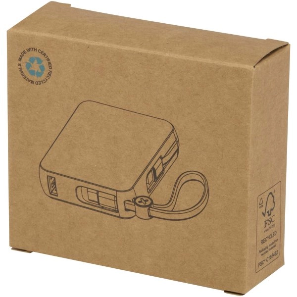 Immagine Power bank per tablet da 10.000 mAh e 35 W con cavo Tipo-C integrato in plastica riciclata Acrux
