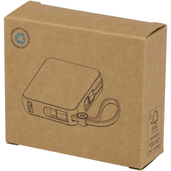 Immagine Power bank per tablet da 10.000 mAh e 35 W con cavo Tipo-C integrato in plastica riciclata Acrux
