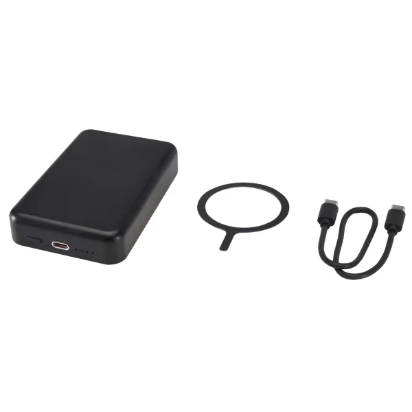 Immagine Power bank magnetico wireless da 10.000 mAh e 15 W con 20 W PD in plastica riciclata Acrab
