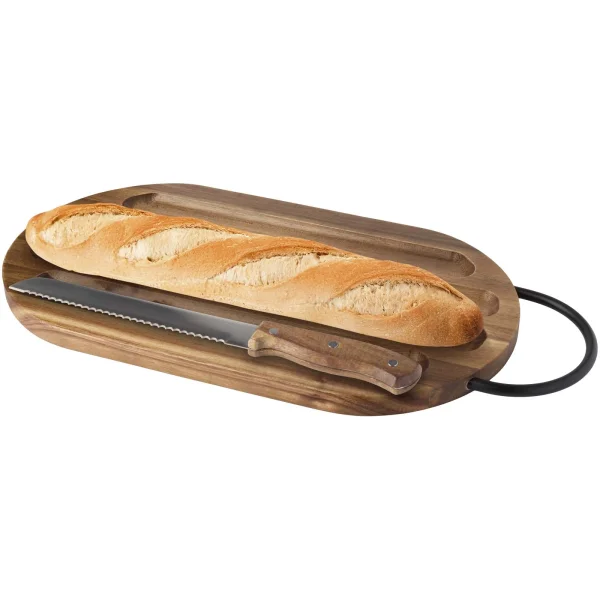 Tagliere in legno di acacia con coltello per il pane Prestige