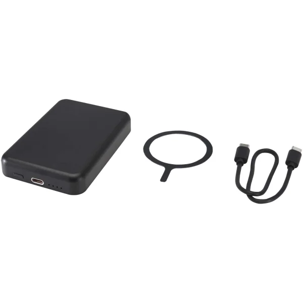 Immagine Power bank magnetico wireless da 5.000 mAh e 15 W con 20 W PD in plastica riciclata Acrab