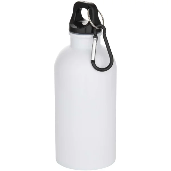 Borraccia da 400 ml in acciaio inossidabile certificato RCS a parete singola adatta per stampa a sublimazione con moschettone