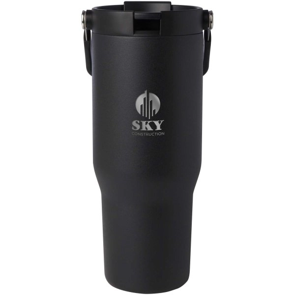 Immagine Bicchiere termico da 900 ml in acciaio inossidabile riciclato certificato RCS con sottovuoto in rame e coperchio a doppia fun